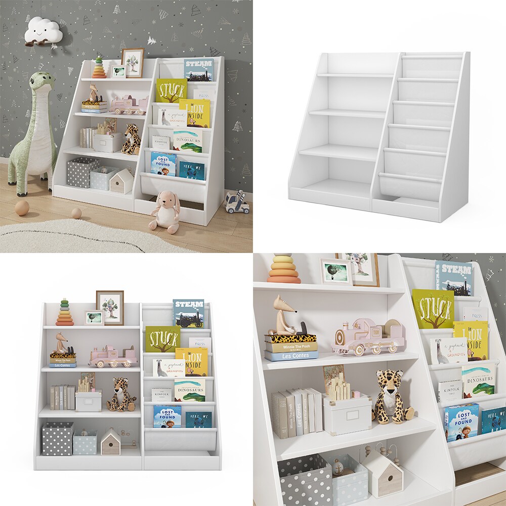 Vicco Kinderregal Conny Weiß 90 x 80,5 cm mit großen Ablagen