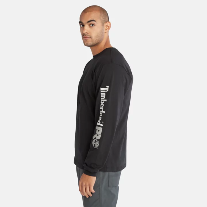 T-shirt à logo Timberland PRO Core à manches longues pour homme en noir