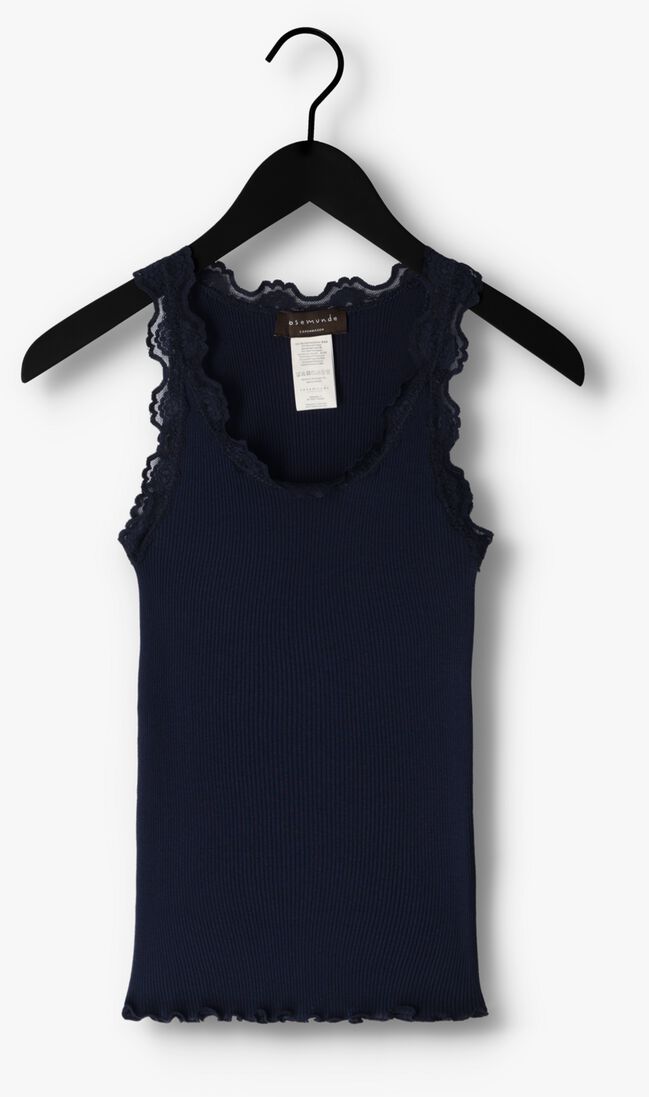 ROSEMUNDE donkerblauwe rosemunde top silk top w/ lace