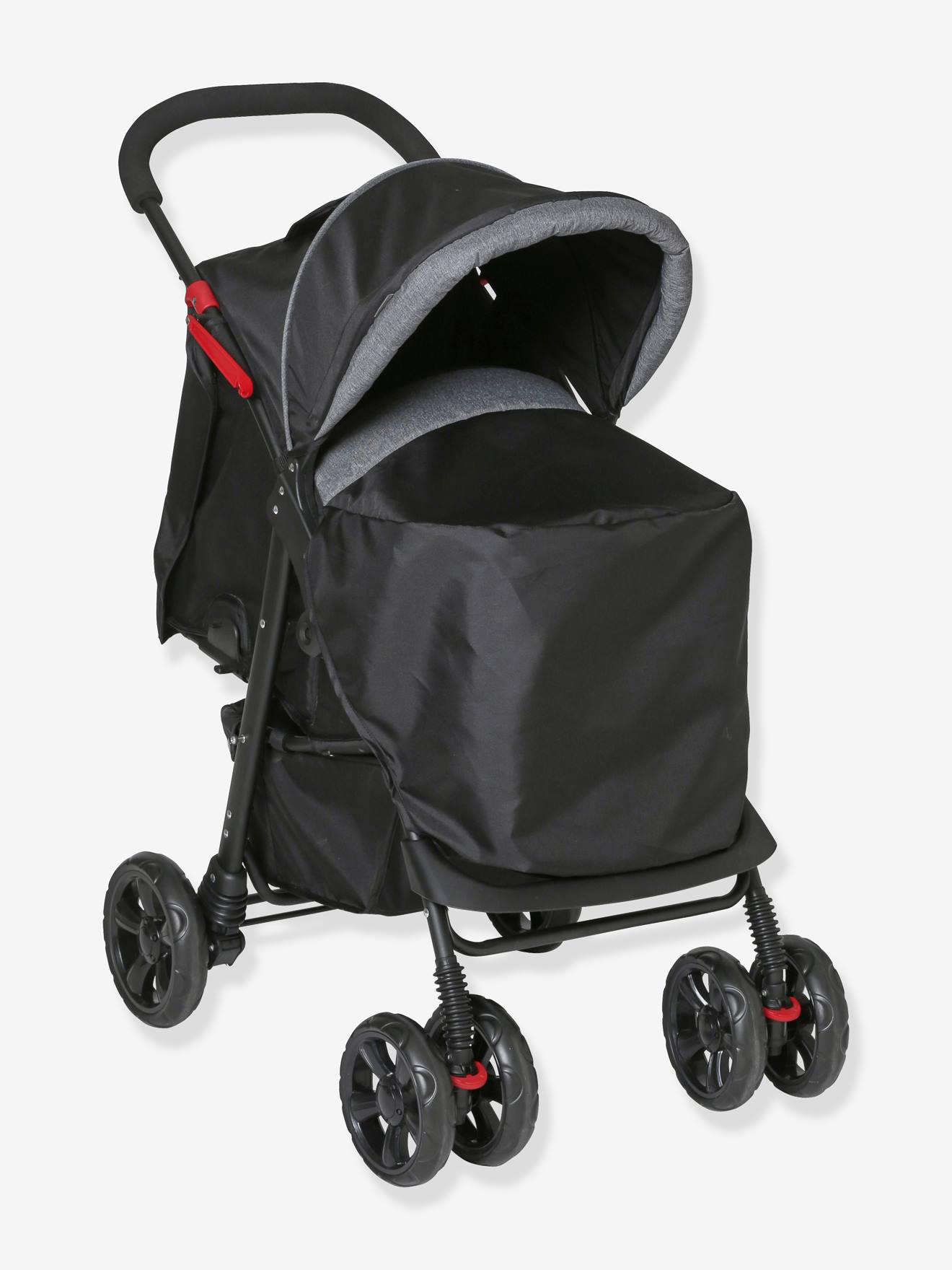 Conjunto Vertbaudet Primacity Duo: Cadeirinha de Bebê + Carrinho de Bebê, Cinza Mesclado Médio