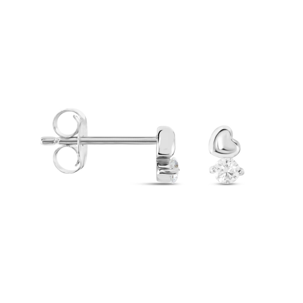 Boucles D'oreilles Puces Amani Argent Blanc Oxyde De Zirconium