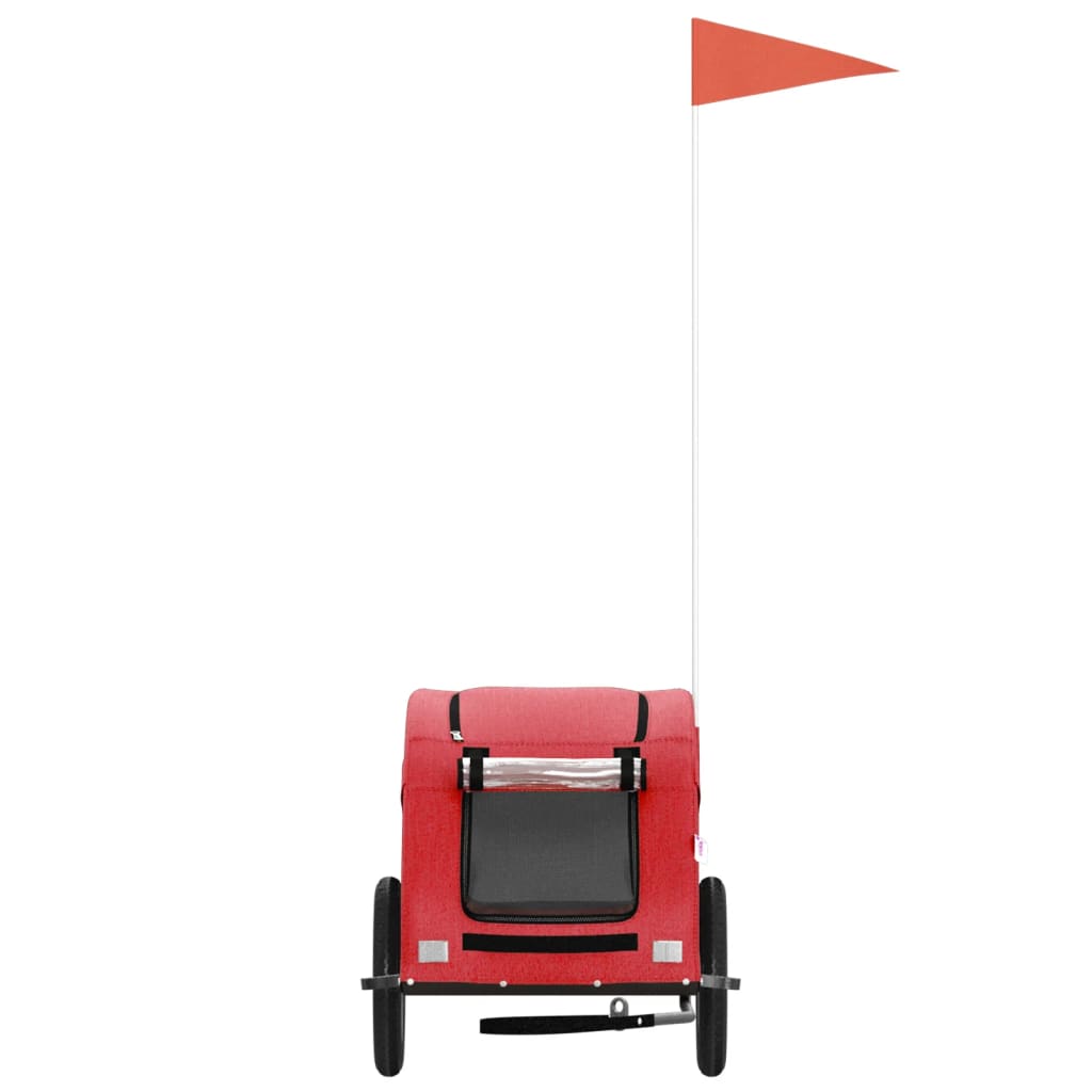 Reboque para cães para bicicletas vidaXL, em ferro e tecido Oxford, vermelho
