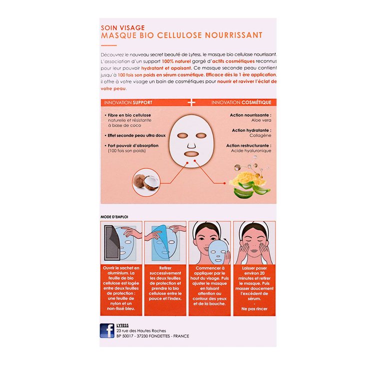 Masque bio cellulose nourrissant