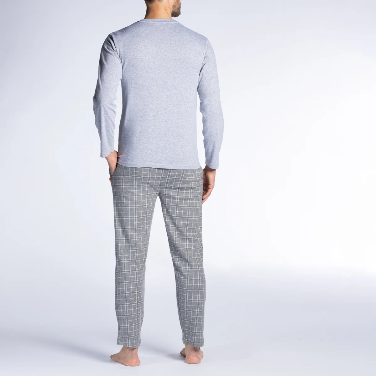Pyjama homme FORT gris chiné/imprimé