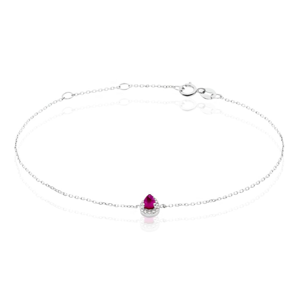 Bracelet Juliettina Or Blanc Rubis Et Diamant