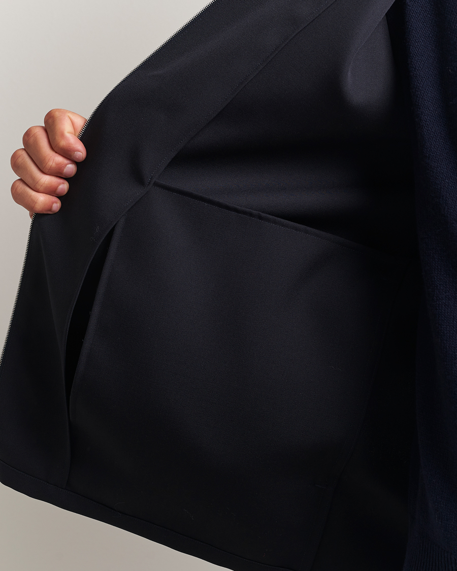 Jil Sander Wool Zip Overshirt Navy