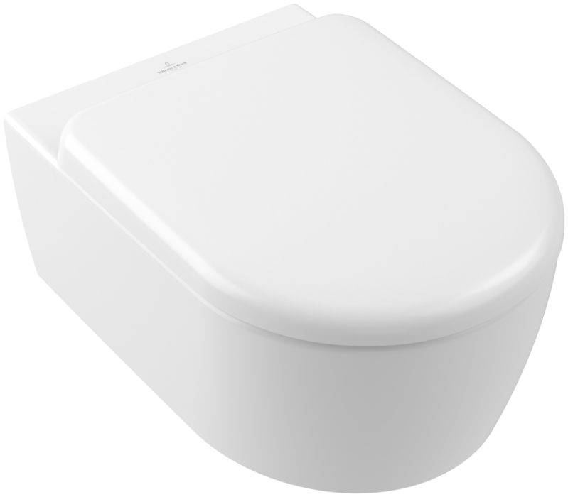 Villeroy & Boch Skyla randloos hangend toilet CeramicPlus met TwistFlush en softclose zitting wit mat