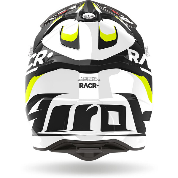 Airoh - Casque Strycker Racr Noir / Blanc / Jaune fluo / Brillant