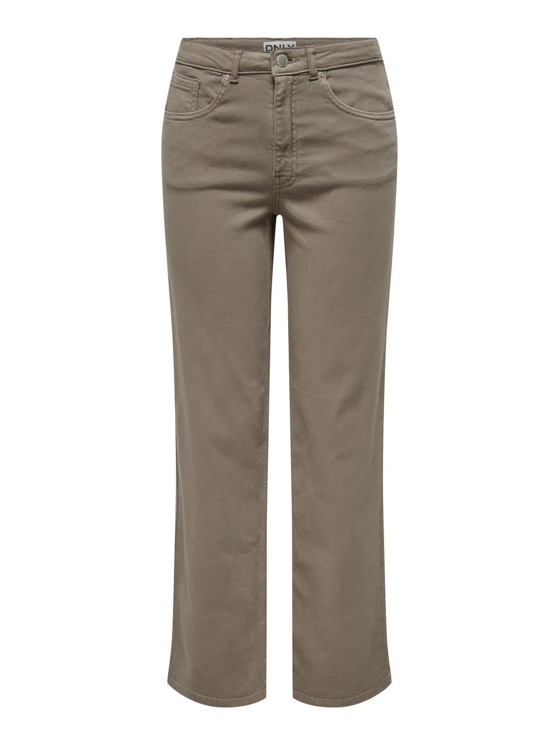 ONLJUICY-COMSTRETCH Hohe Taille Weiter Beinschnitt Hose mit weitem Beinschnitt Walnut