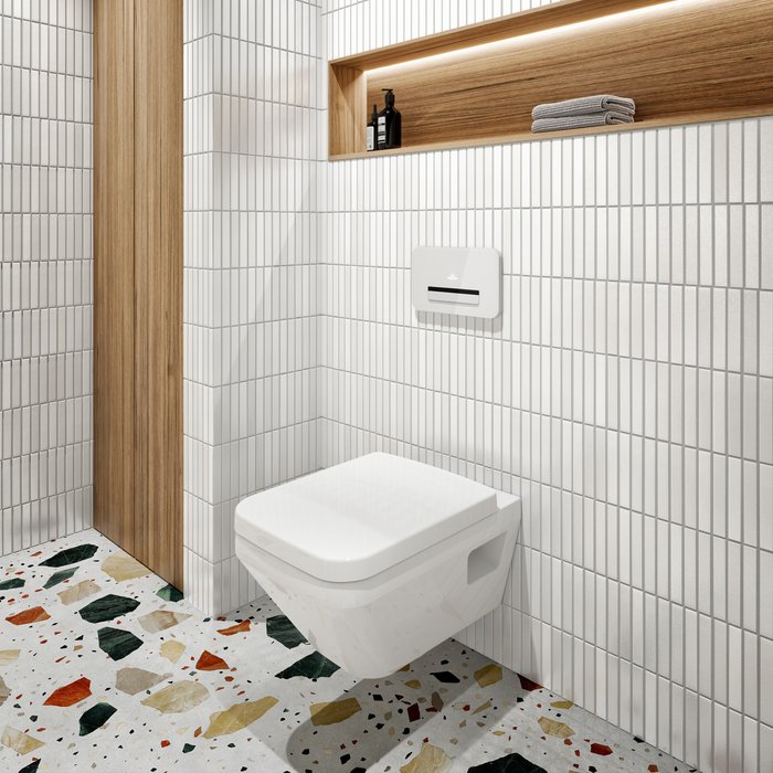 Villeroy & Boch Architectura randloos toilet met TwistFlush rechthoekig wit glans