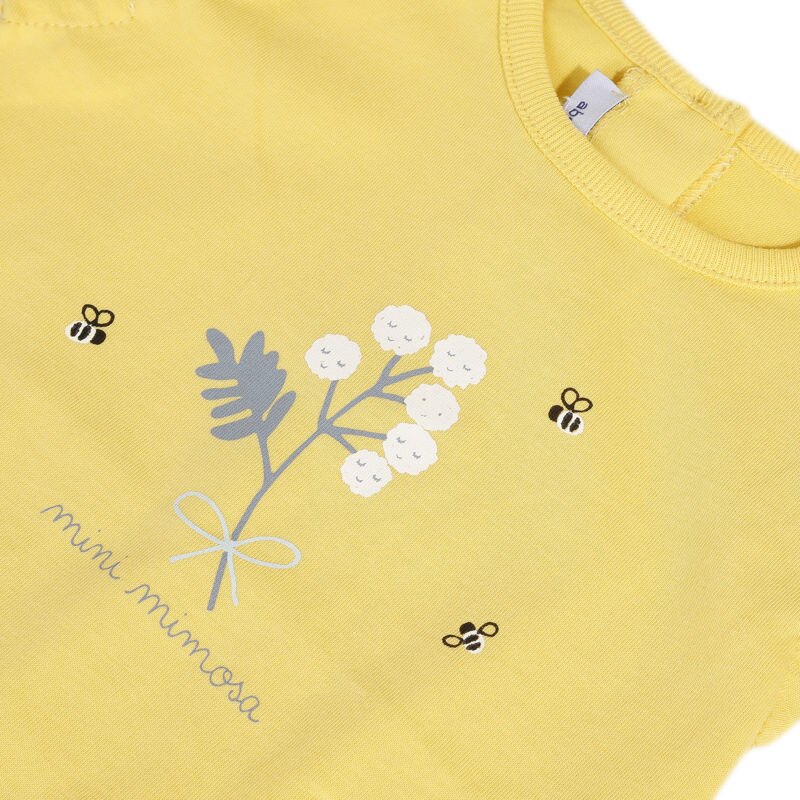 T-shirt en coton jaune mini mimosa bébé fille Absorba Aucune nuance