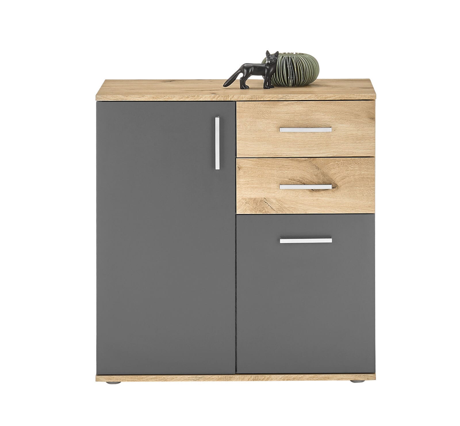 Kommode Vanni4 80 x 84 cm Viking Oak-Dekor/Grau