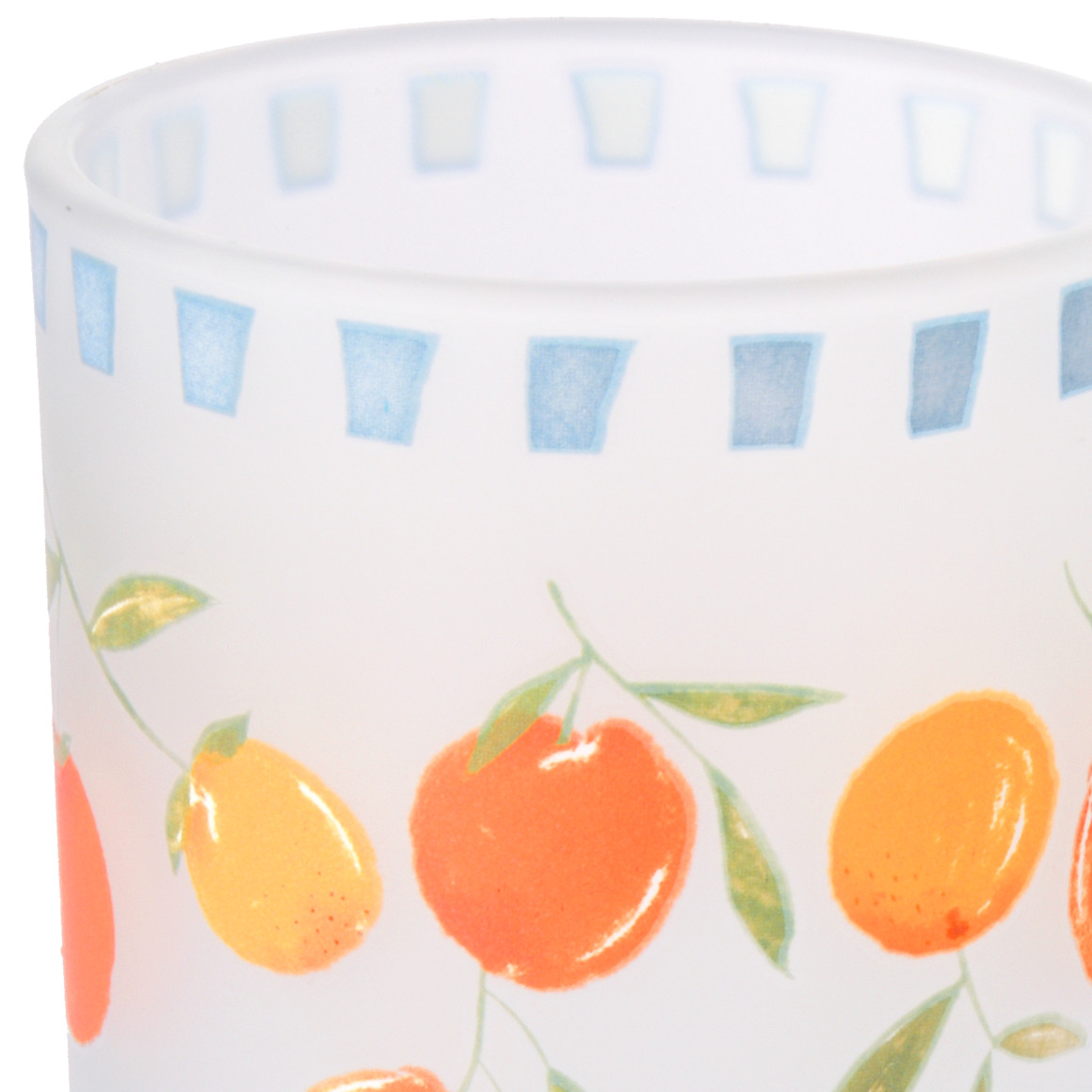 My Home Windlicht aus satiniertem Glas weiss / orange
