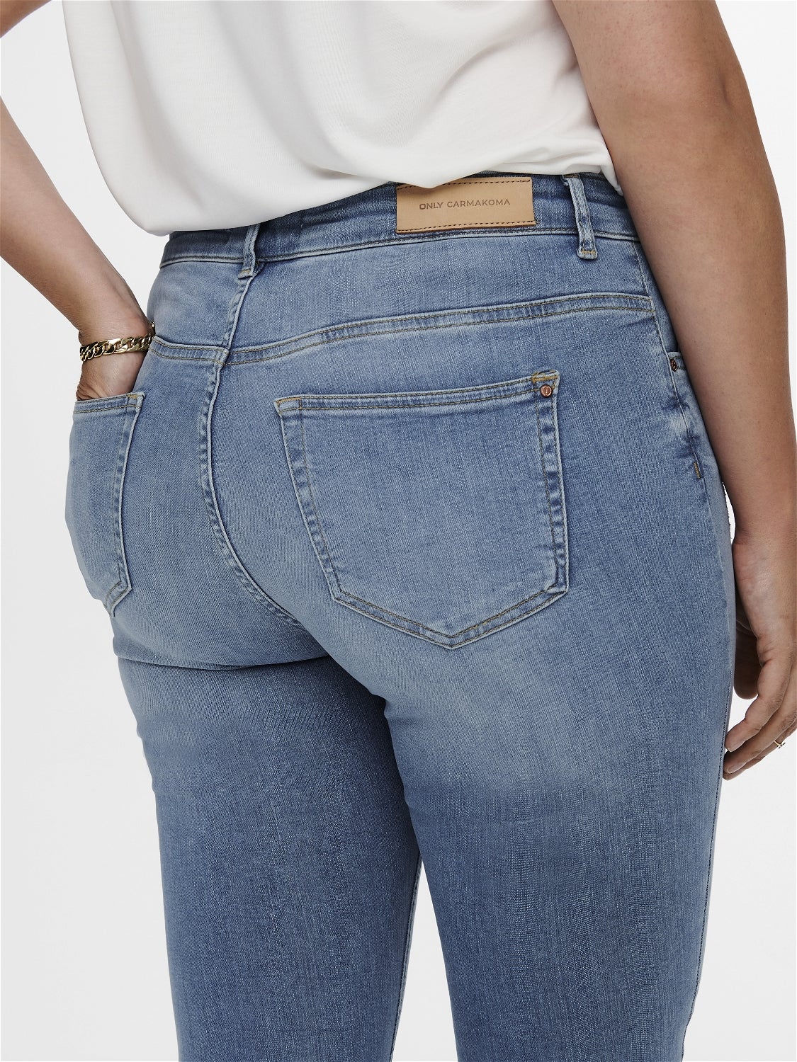 CARWILLY Mittlere Taille Skinny Fit Jeans Light Blue Denim