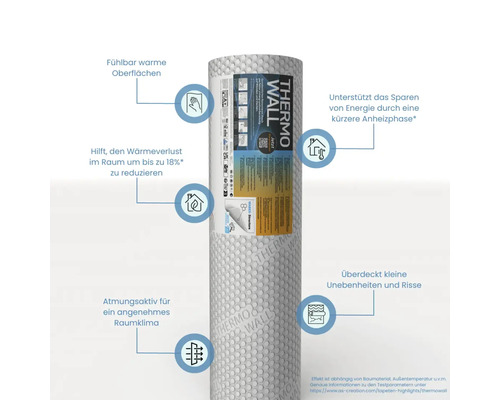 Vliesbehang 39385-1 Thermowall energiebesparend behang wit 10,05 x 0,53 m