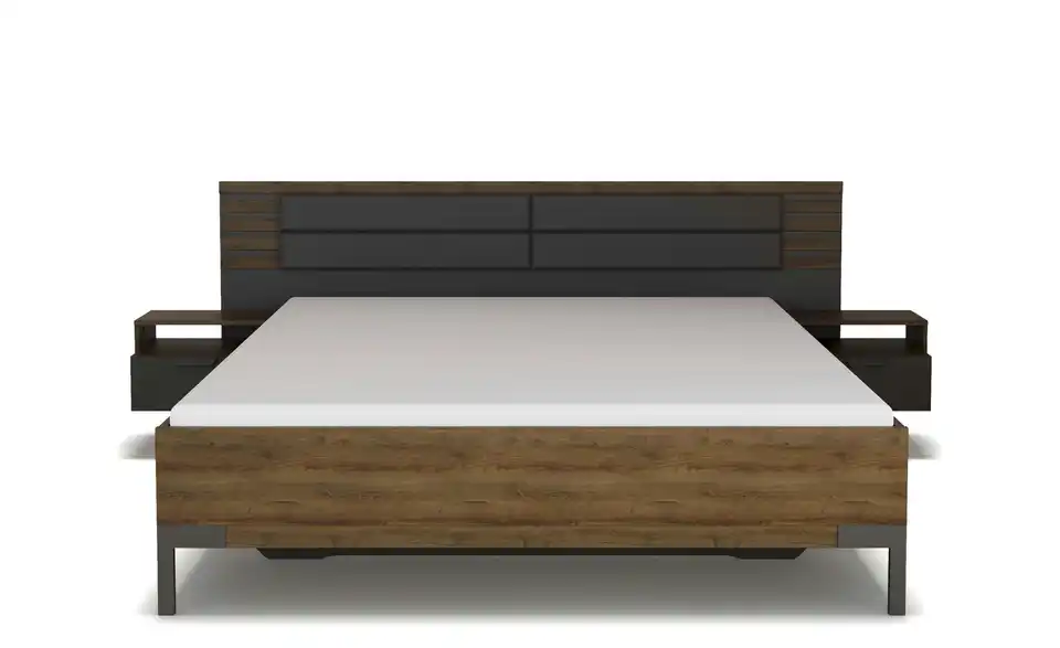 Bettanlage Barea Basaltgrau, Dunkelgrau 282 cm 180x200 cm