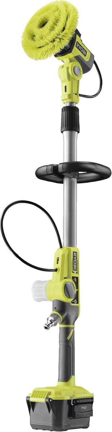 RYOBI 18 V ONE+ Akku-Nass-Reinigungsbürste RWTS18-0 (teleskopierbar bis 1,4m, 15 cm Borstenkopf, Max. Leerlaufdrehzahl min⁻¹ 0-2100, ohne Akku und Ladegerät)