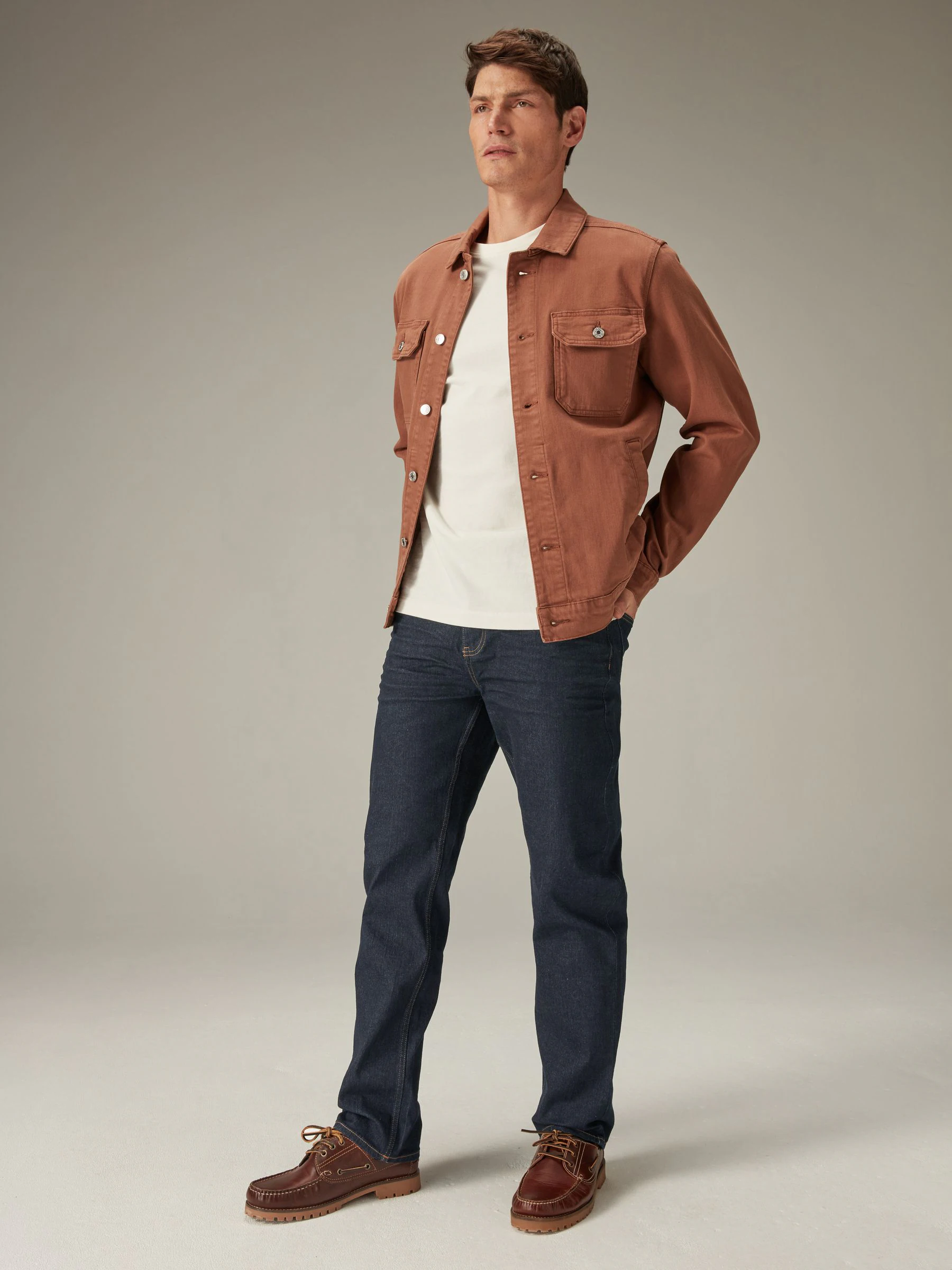 Donkerblauw - Straight-fit Essential stretchy jeans met rechte pasvorm