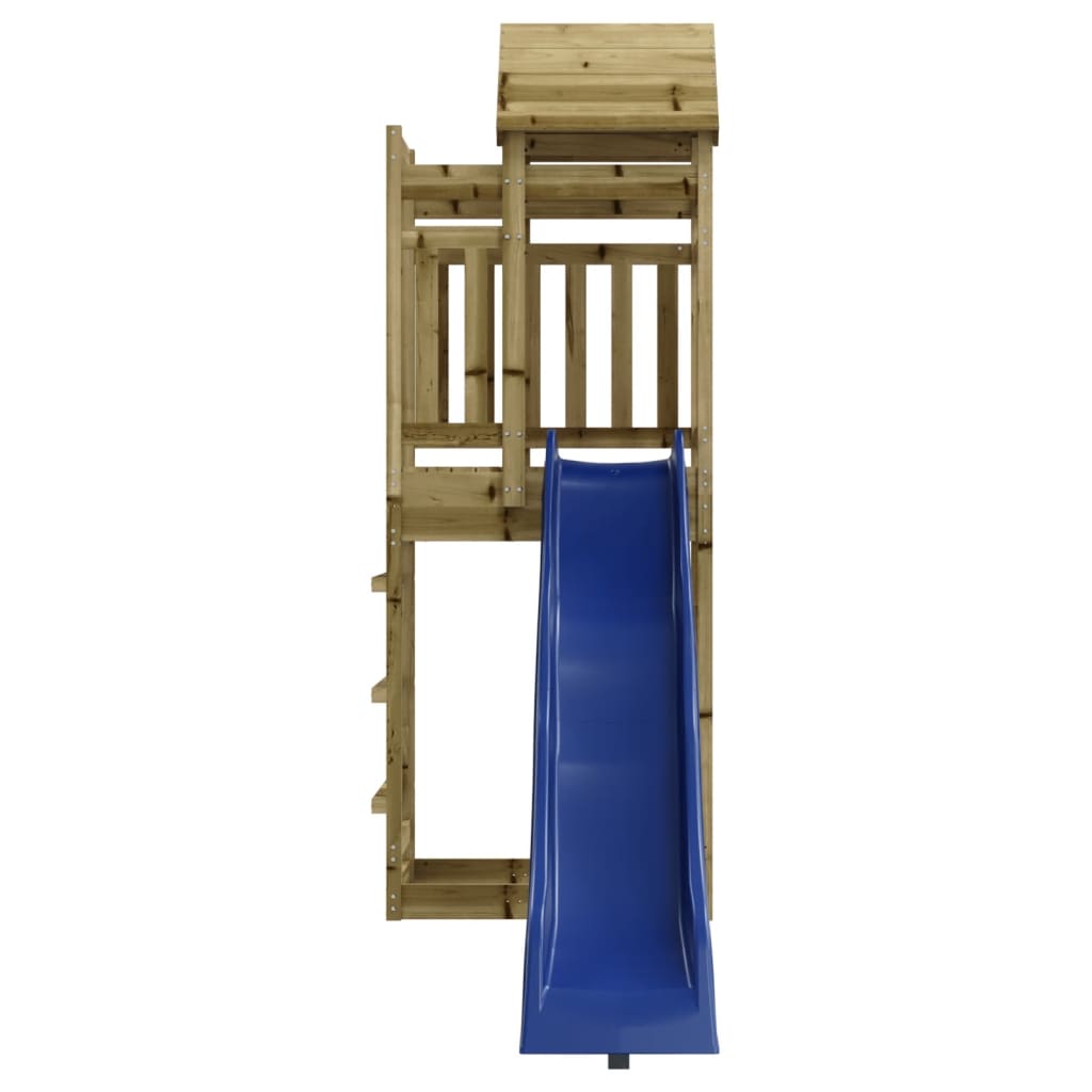 Aire de jeux d'extérieur balançoires toboggan portiques robuste jeux jardin 237 x 90 x 238 cm bois de pin imprégné