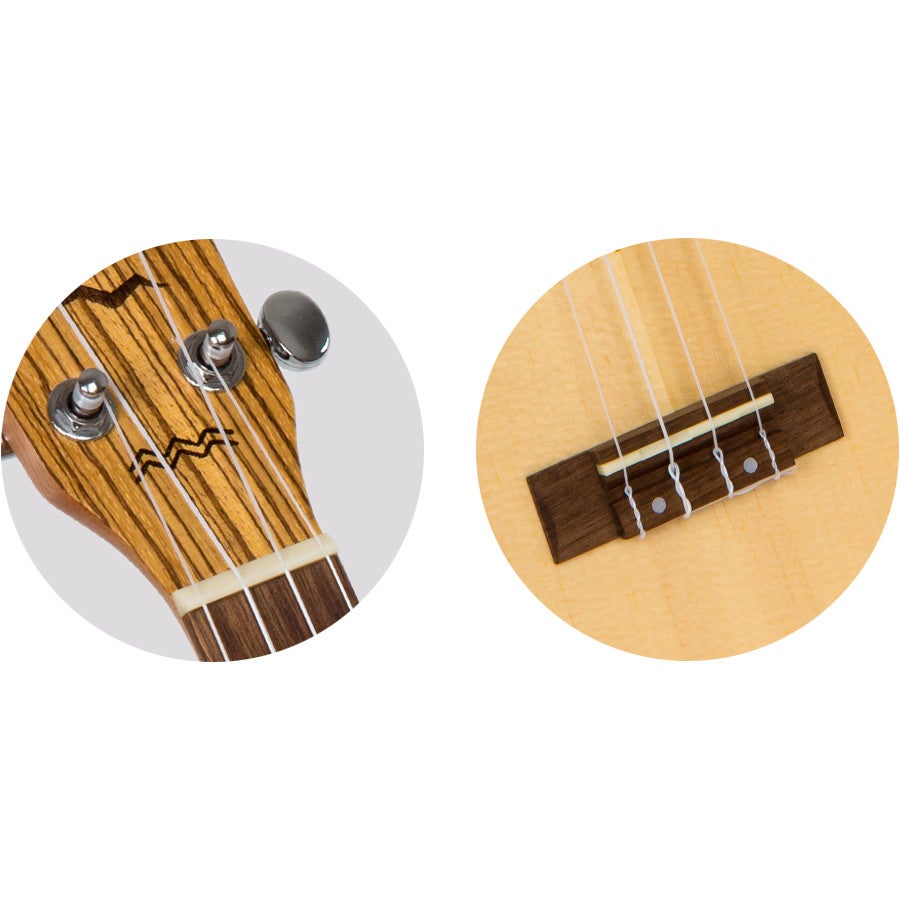 Flight Designer Series DUC525 SP/ZEB concert ukelele met gigbag