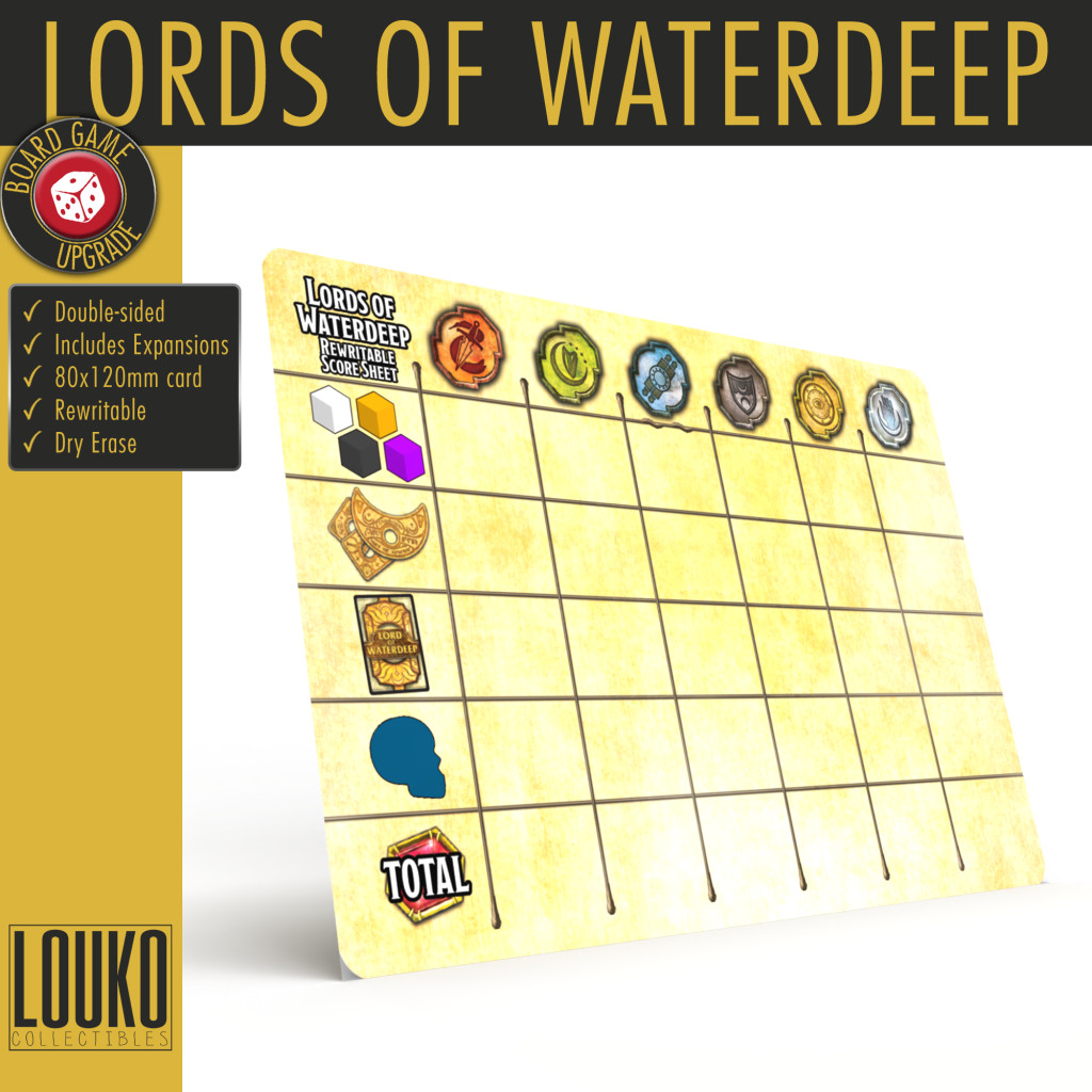 Lords of Waterdeep - Feuille de score réinscriptible