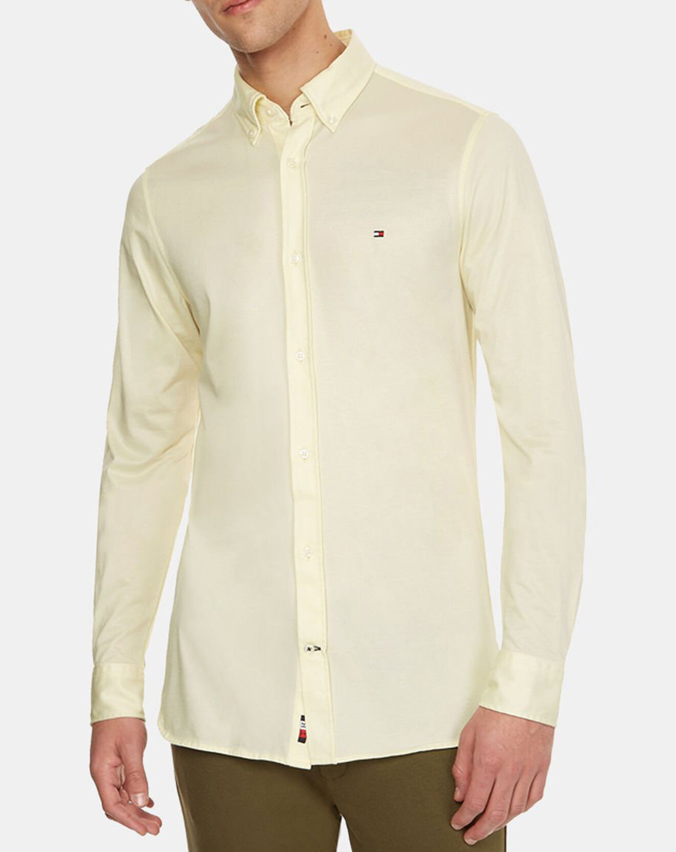 Tommy Hilfiger Chemise slim 1985 Knit Solid jaune pâle