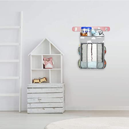 Wickeltisch Organizer Tasche Fächer für Windeln / Pflegeartikel / Kleidung / Spielzeug - Grau