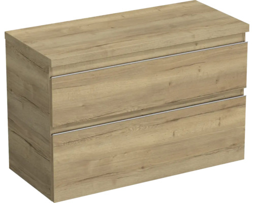 Jungborn wastafelmeubel TRENTA BxHxD 96,7 x 64,6 x 44,5 cm Frontkleur eikenhouten decor TRE DESK 100 2Z S 80