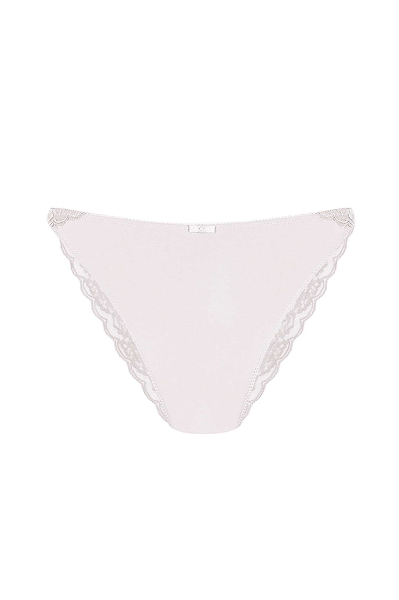 Calcinha fio dental de microfibra com renda rosa claro