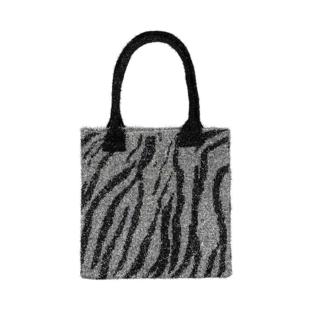 Sui Ava  Zebra Glitter shopper - sort/sølvfarvet