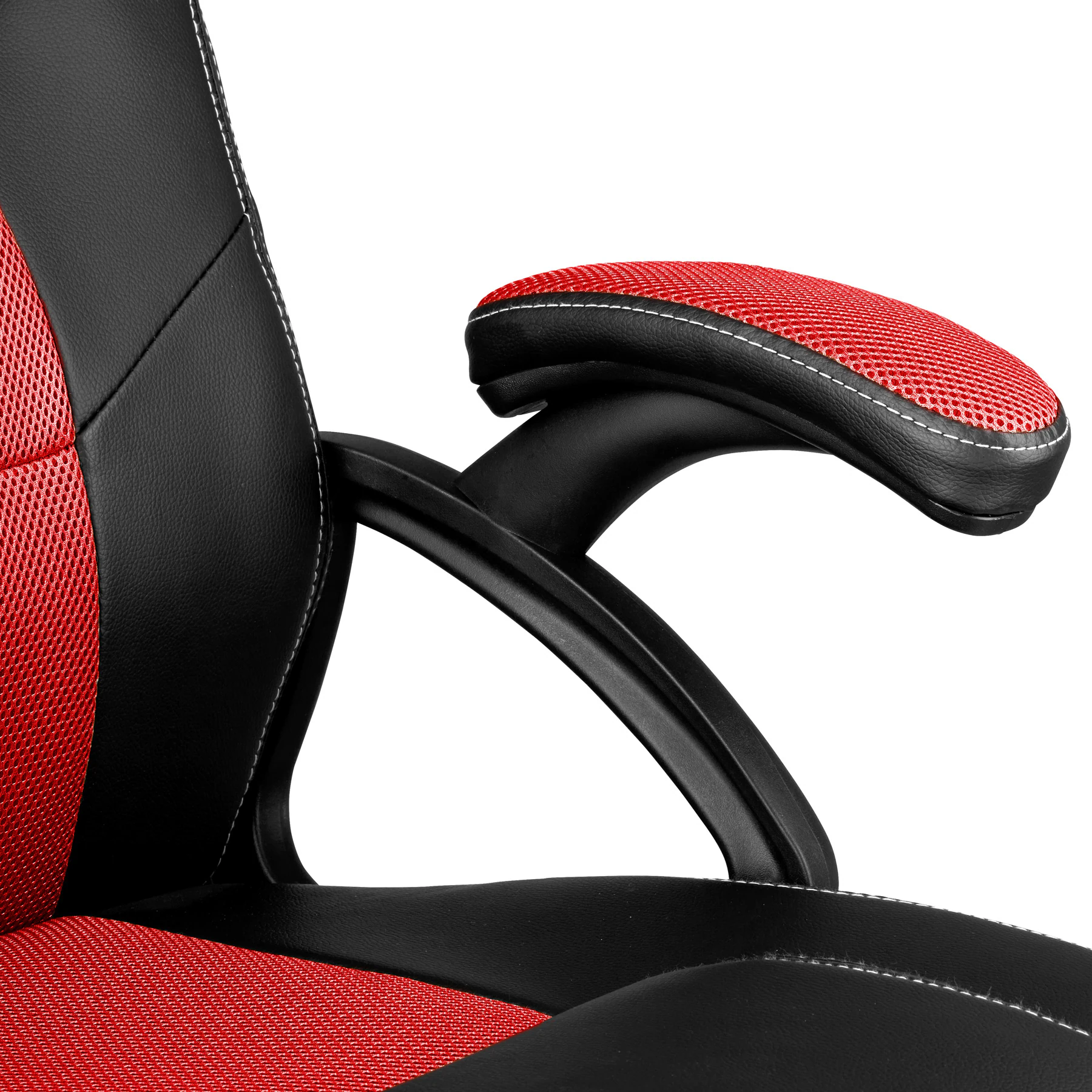 tectake® Bürostuhl, ergonomische Form, Kunstlederbezug mit Mesh-Gewebe, stufenlos höhenverstellbar