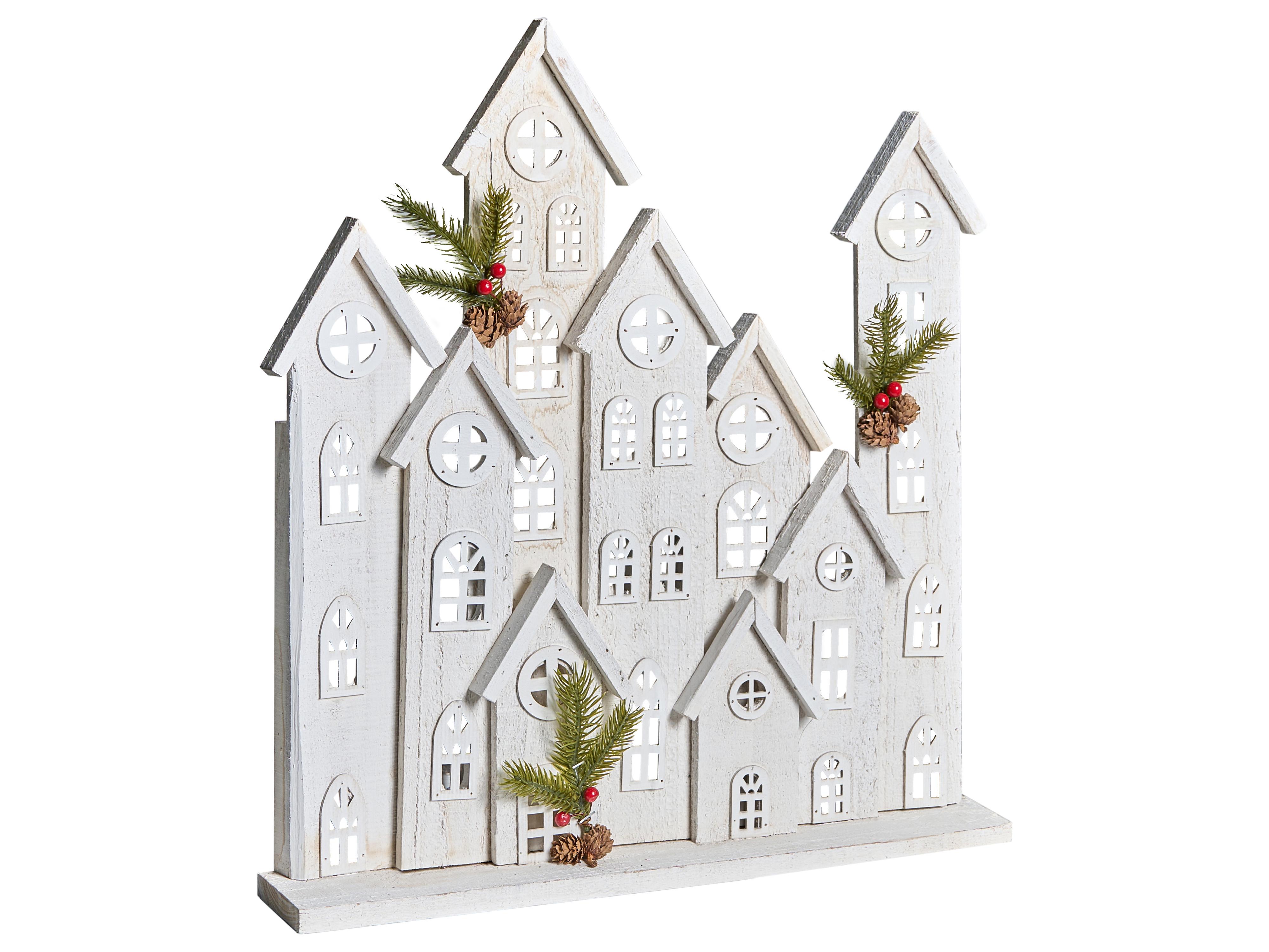 Kerstdecoratie LED MAAVESI Huis 53 cm Wit