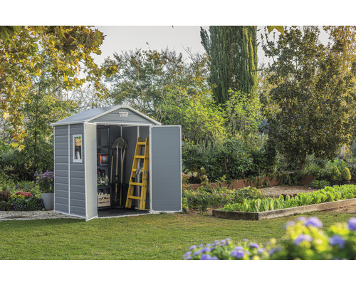 Keter Manor 6x5 tuinhuis met vloer, 185 x 152 cm, grijs