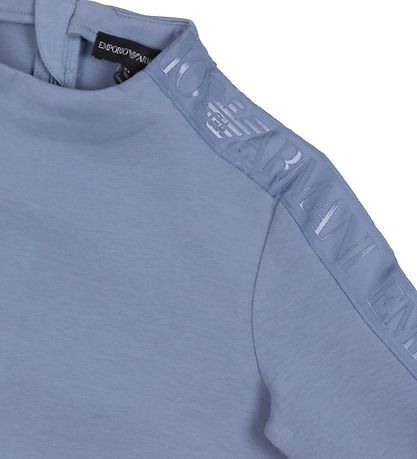Emporio Armani Kjole - Støvet Blå m. Logostribe