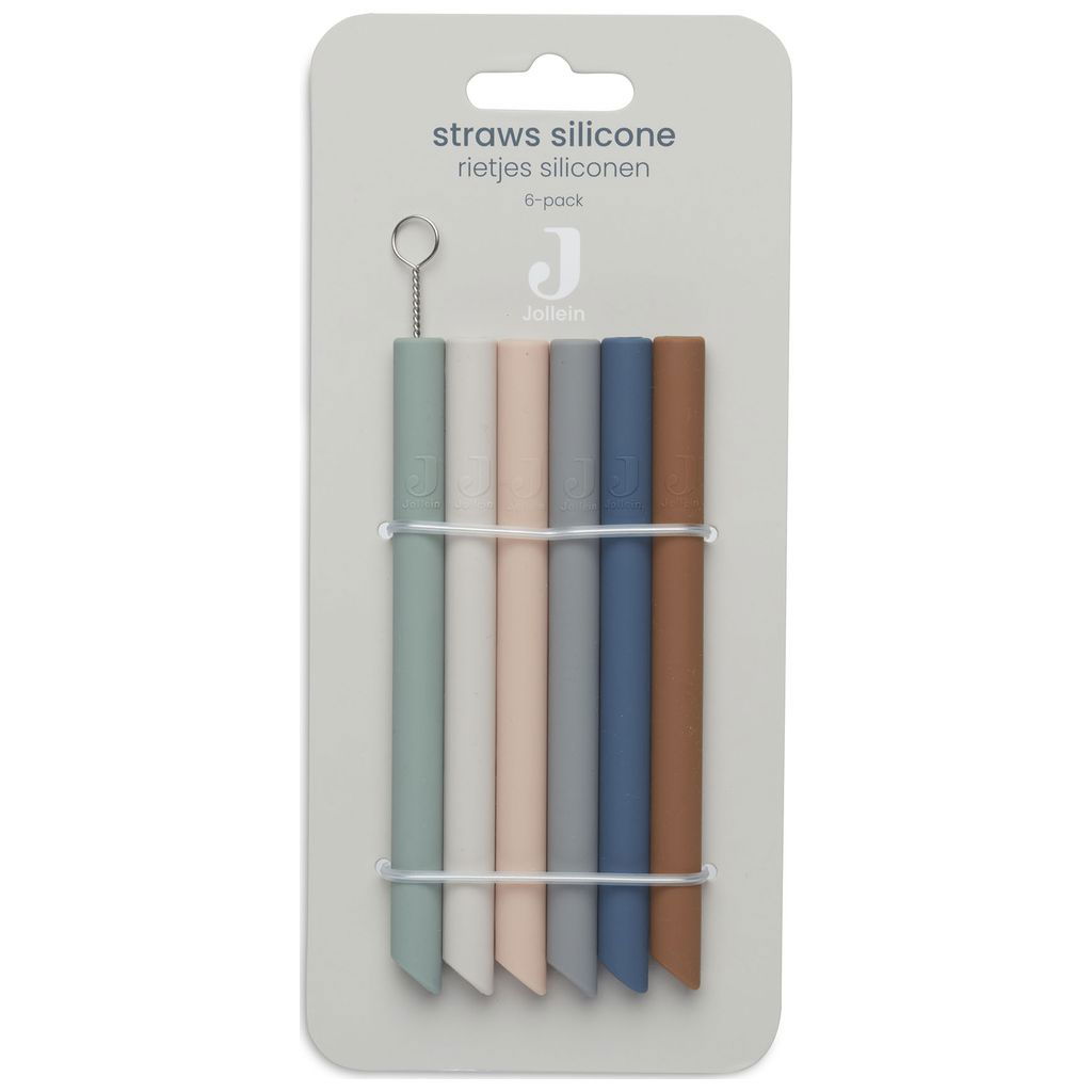 JolleinJollein   Strohhalm Silikon Mehrfarbig 6er Pack
