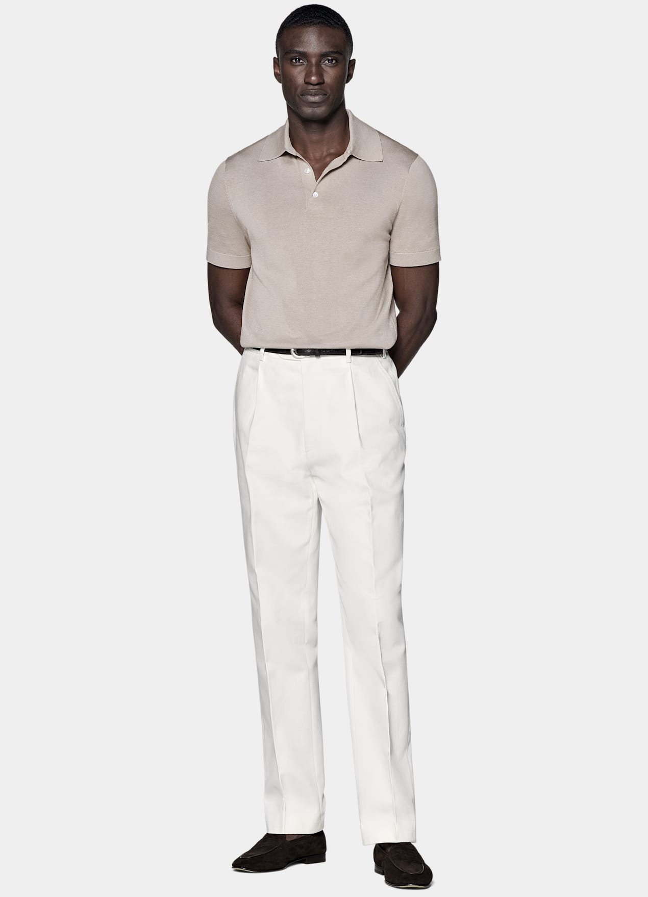 Pantalon Wide Leg Tapered blanc cassé