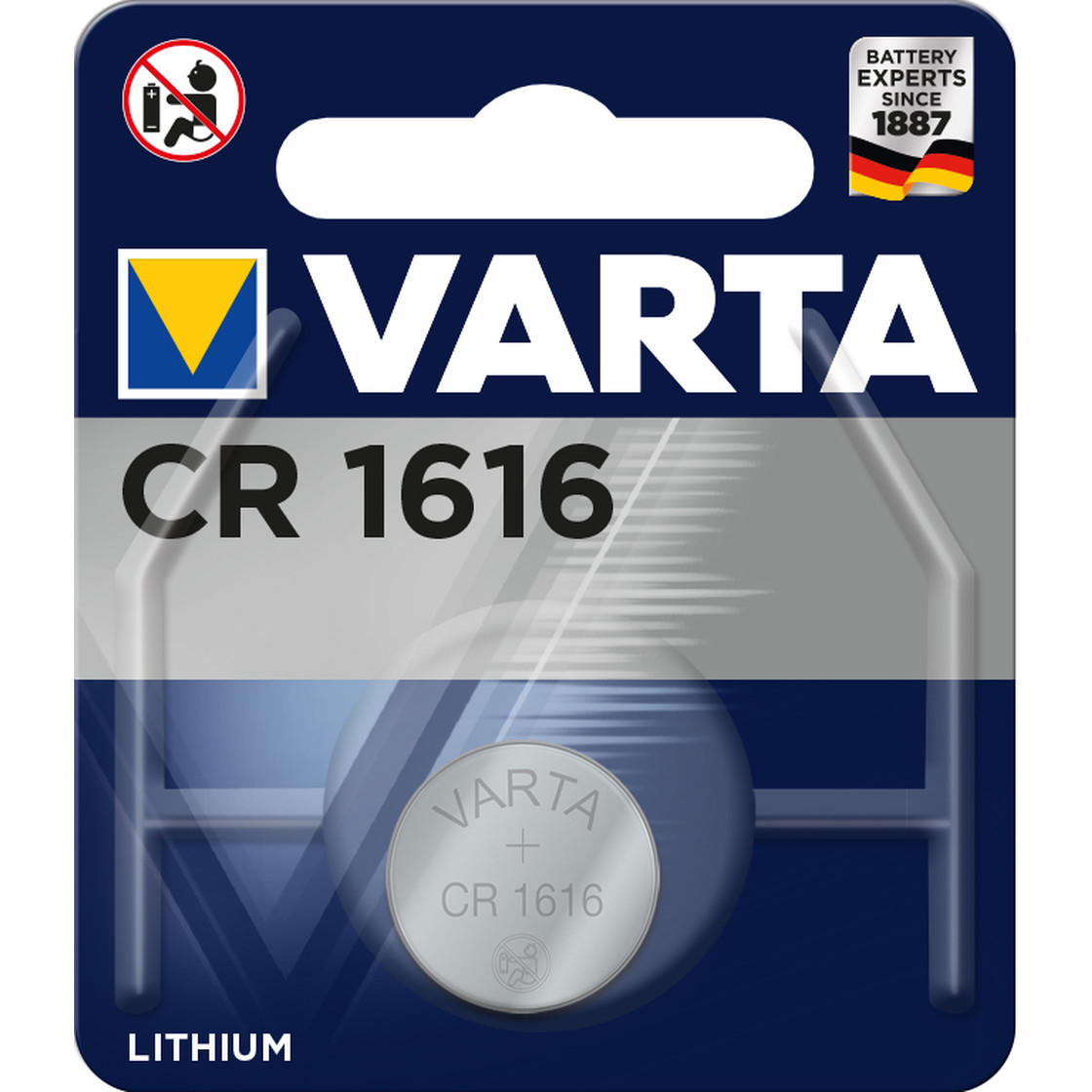 VARTA CR1616 (6616) Lithium Knopfzelle BP1 MHD:30.8.32