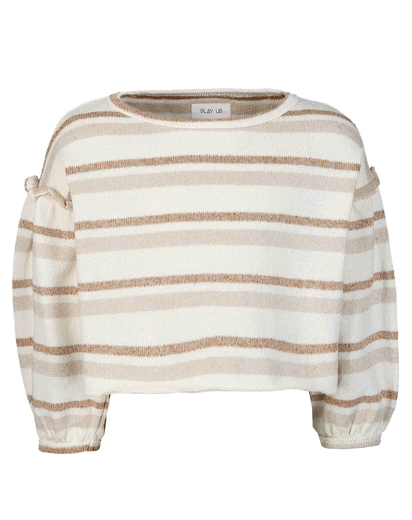 Strickpullover CROCHET gestreift in creme