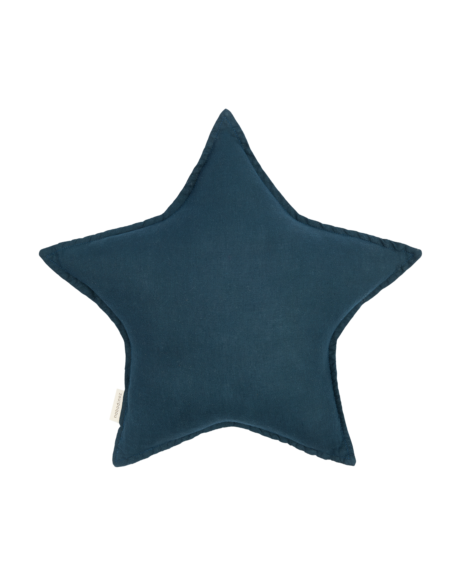 Coussin étoile l1n0 en lin français lavé | Bleu