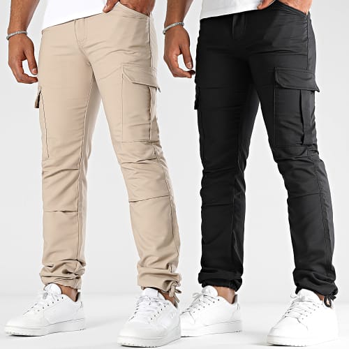 Lot De 2 Pantalons Cargo 2968 2952 Noir Beige
