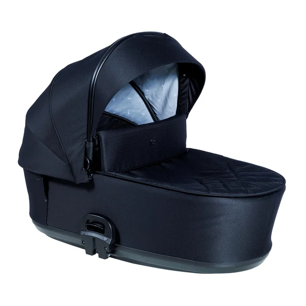 Carrinho de bebê Nordbaby Active Lux, cor preta, com estrutura cromada.