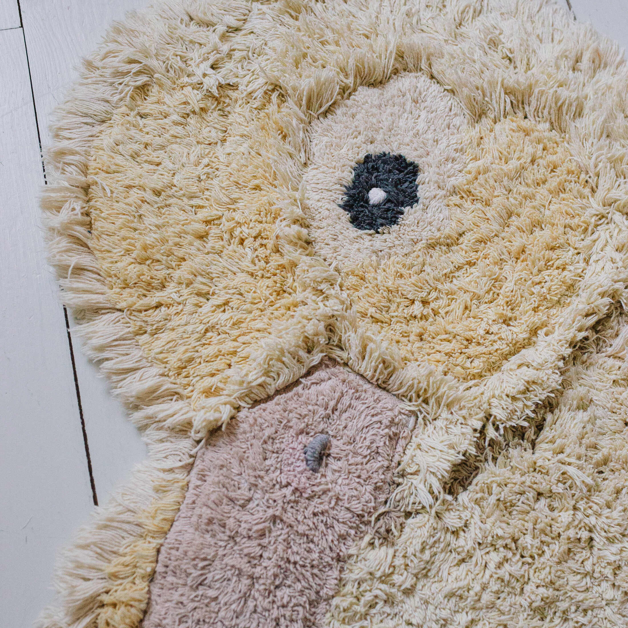 ANIMAL RUGS - Tapis ours lavable en coton | Jaune