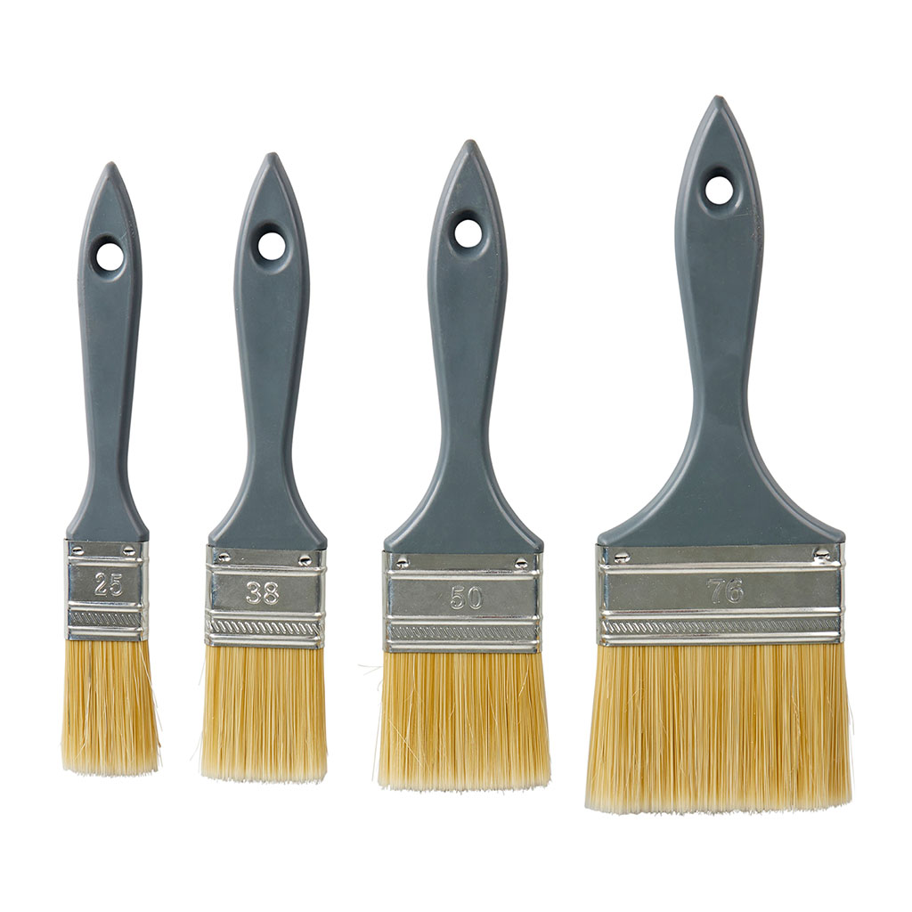 Lot de 4 pinceaux plats toutes peintures