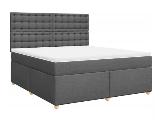 Sommier à lattes de lit avec matelas Gris foncé 180x200cm Tissu