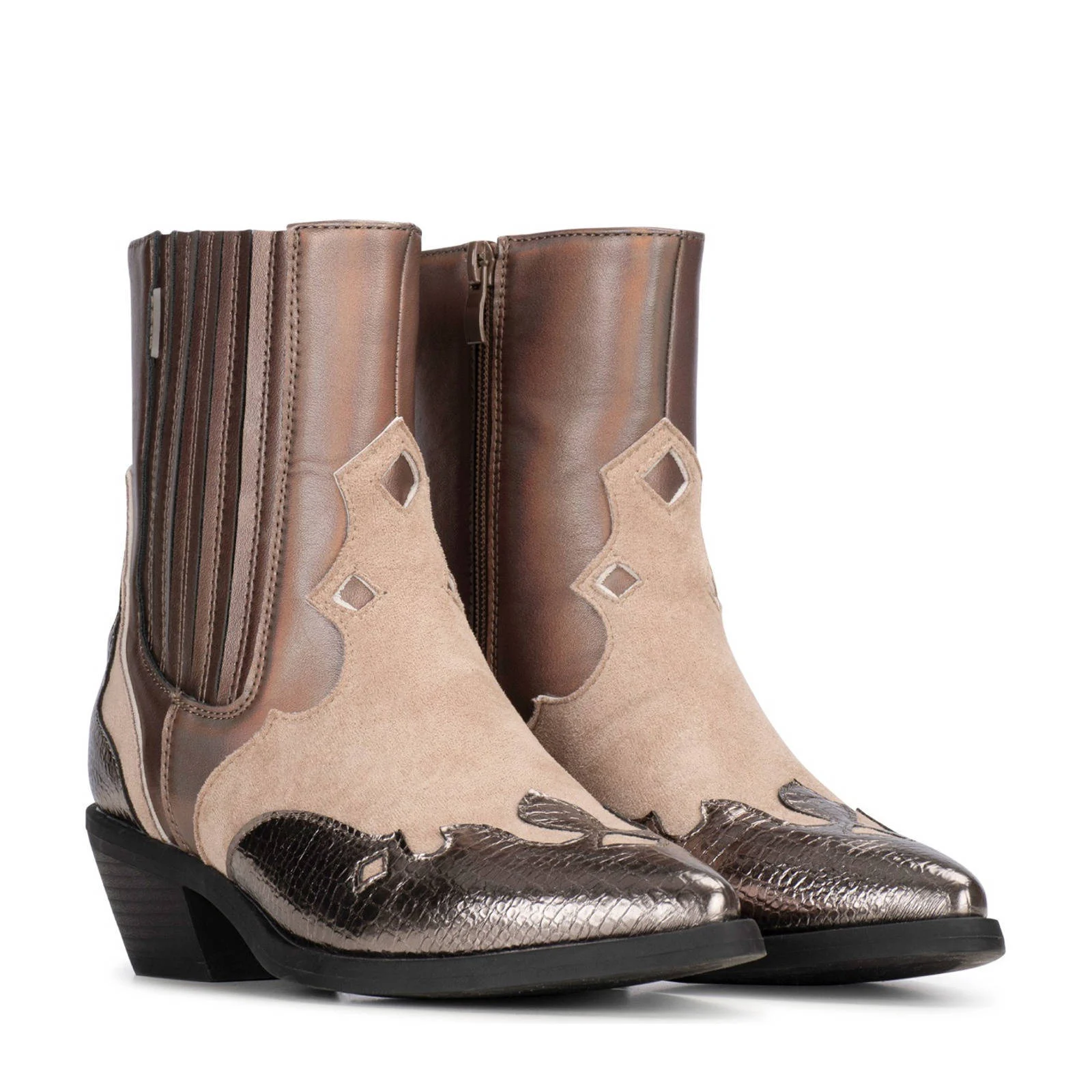 POSH by Poelman cowboylaarzen beige/taupe