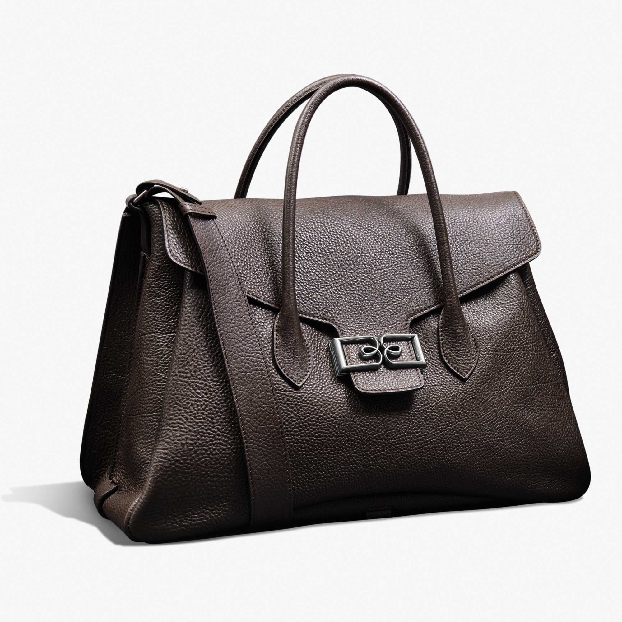 Sac De Voyage B Volute Croisee En Cuir