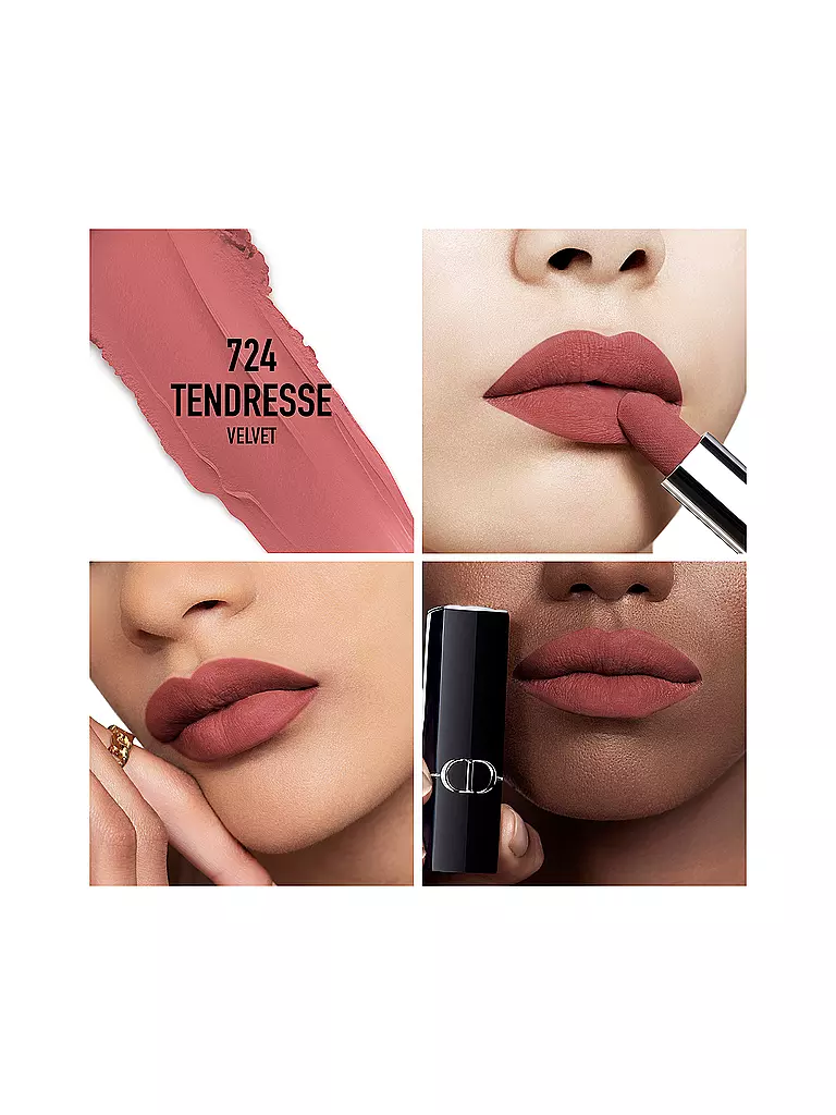 DIOR Lippenstift - Rouge Dior Velvet Lipstick (724 Tendresse) kupfer