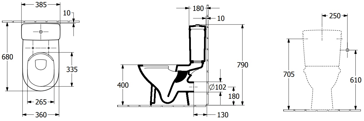 Villeroy & Boch O.novo randloos duoblok toilet CeramicPlus PK met zitting en reservoir wit glans