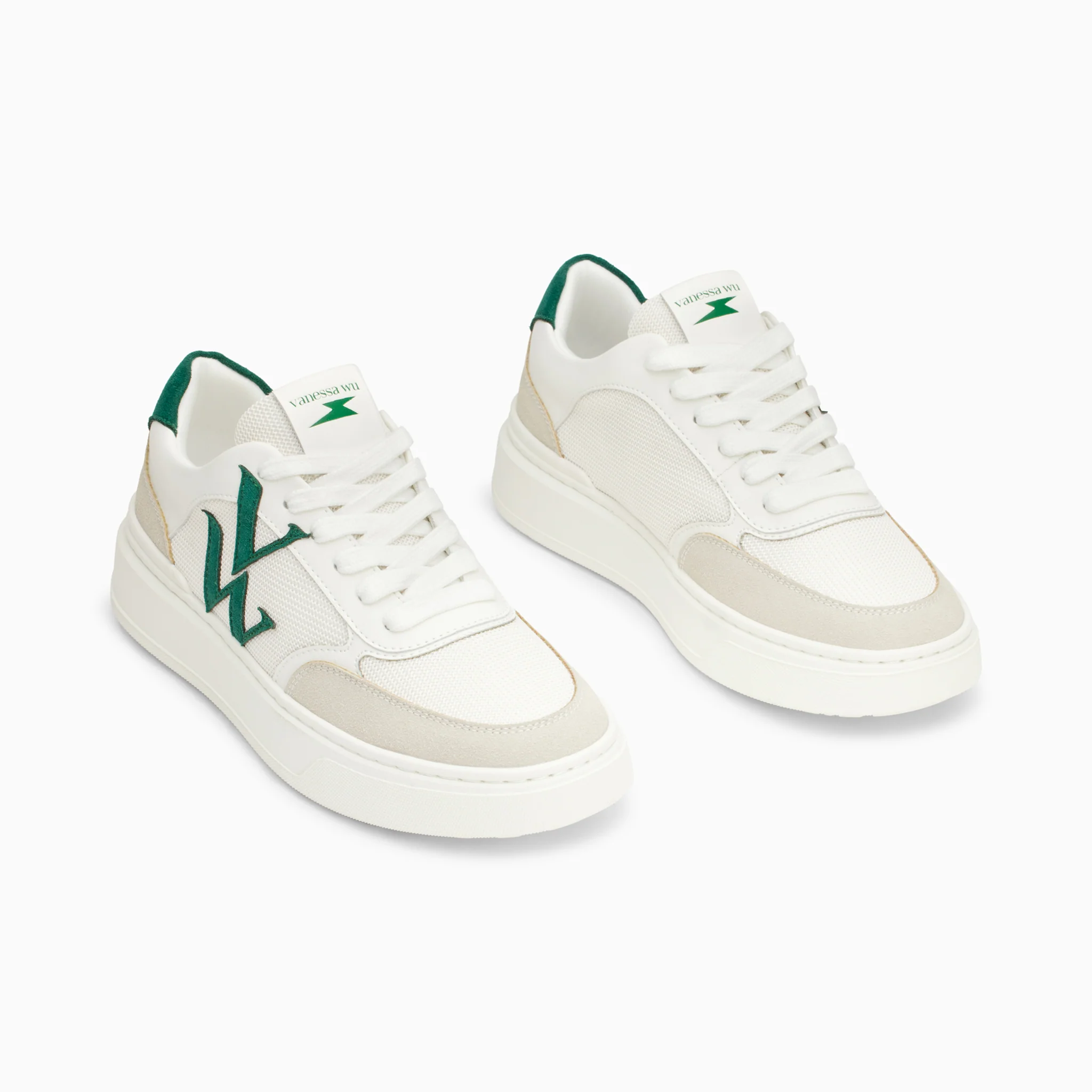 Sneakers-Baskets monogramme Valentine vertes