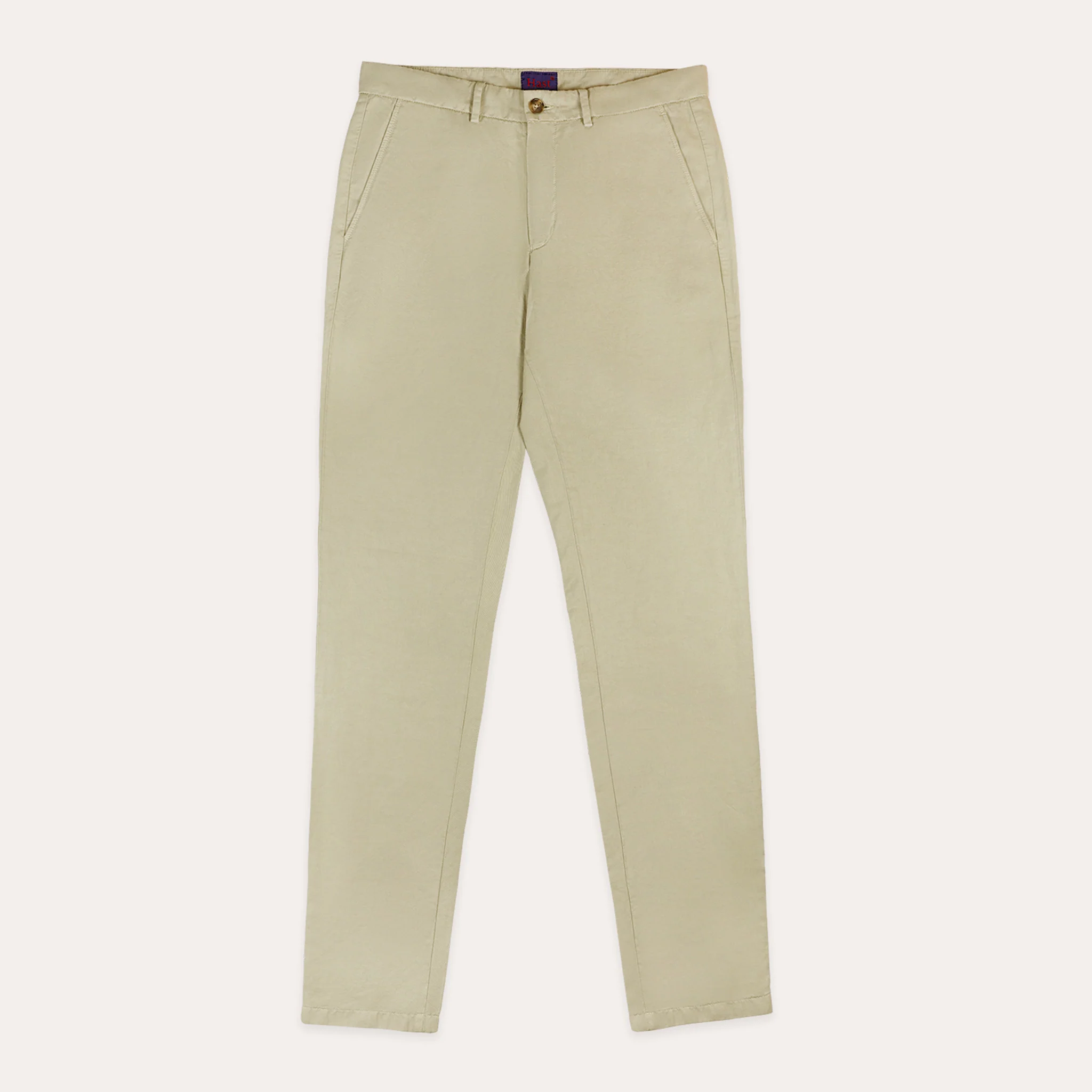 Light beige cotton and linen chinos